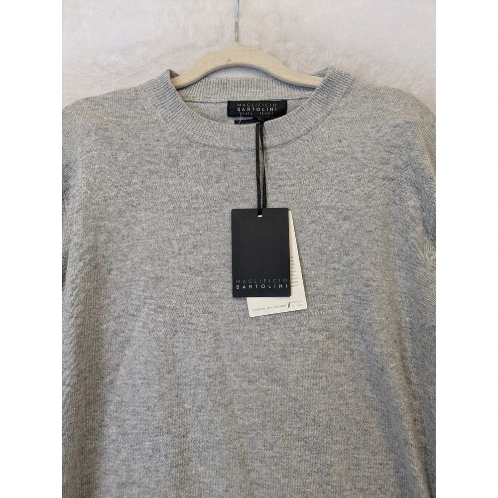 Maglificio Bartolini Men's Size M‎ Cashmere Blend Crew Neck Sweater Gray